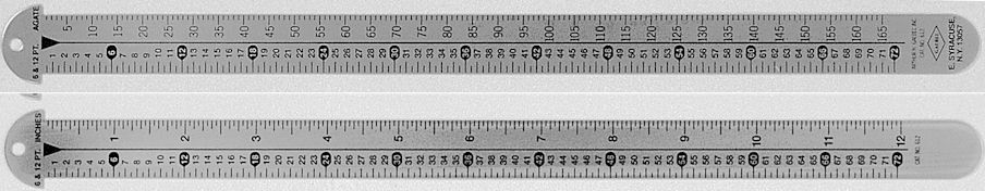 (image for) Gabel 612-12" 2 Rulers Line Gauge Inches/Points/Agates